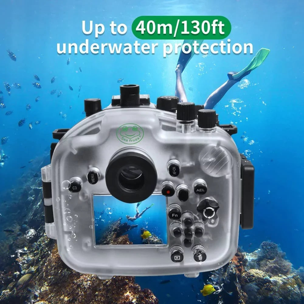 Seafrogs [40M/130FT] Underwater Housing Waterproof Case w/ 6 Inch Dome Port Kit for Sony A7R IV A7R4 ILCE-7R IV Matching with Sony FE 16-35mm F/4 28-70mm F3.5-5.6, 12-24mm F4 G Lens-Black