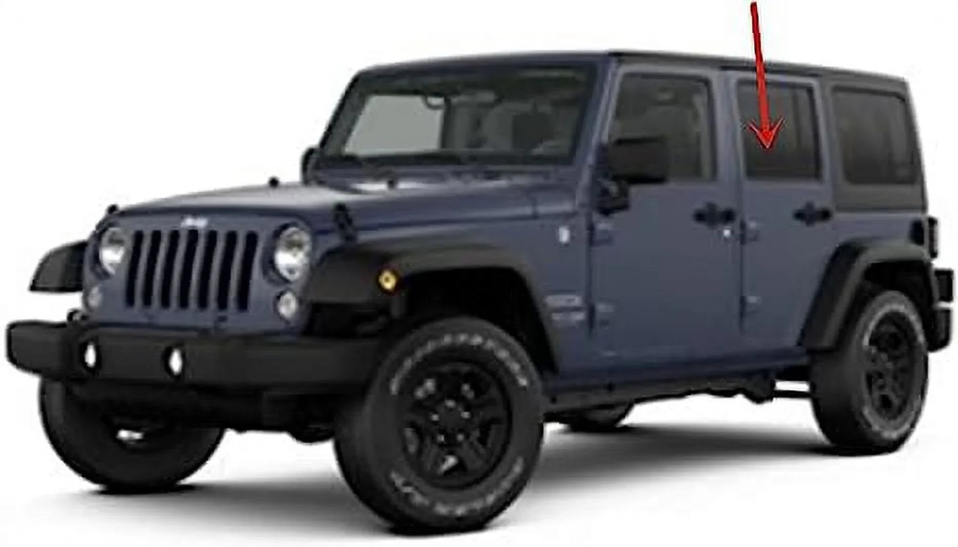 Driver Left Side Rear Door Window Door Glass Fitting with Jeep Wrangler 2007-2017 Models/ Wrangler JK 2018 Models