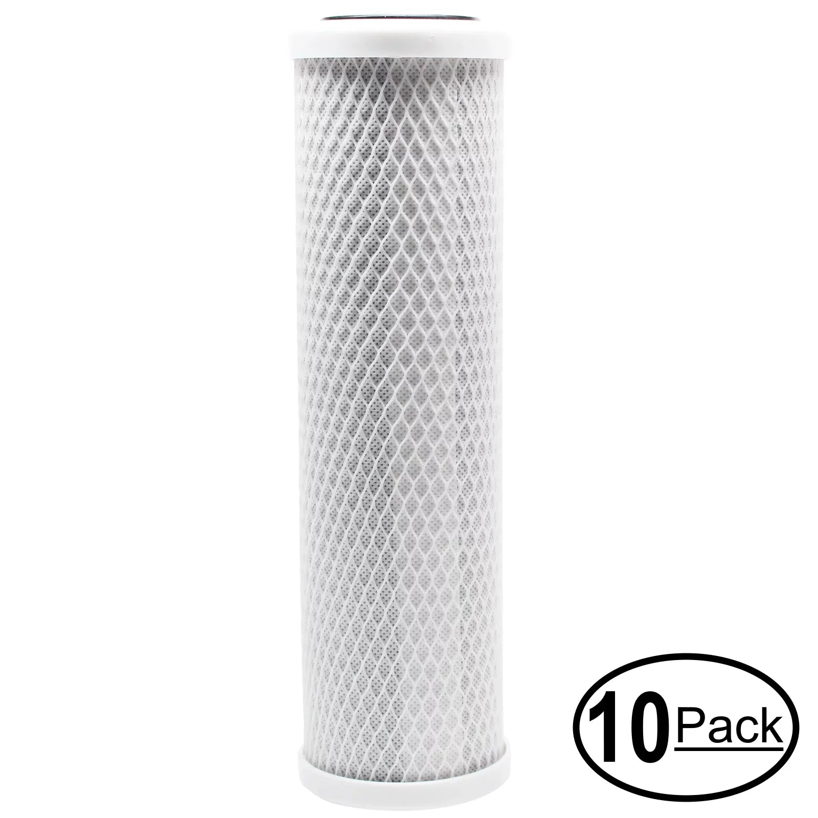 10-Pack Replacement for GE GXWH04F Activated Carbon Block Filter - Universal 10 inch Filter for GE HOUSEHOLD PRE-FILTRATION SYSTEM - Denali Pure Brand