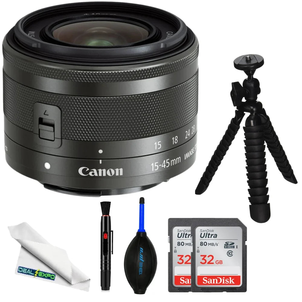 Canon EF-M 15-45mm f/3.5-6.3 IS STM Lens (Graphite) - DealExpo Basic Bundle