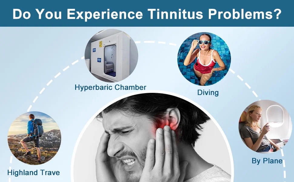 Ear Pressure Relief Device, FDA Cleared Balanced Ear Pressure Expander, Tinnitus Relief for Ringing Ears Dual Head, Eustachi Ear Unclogger, Single Side Plug Design with One Replacement Head
