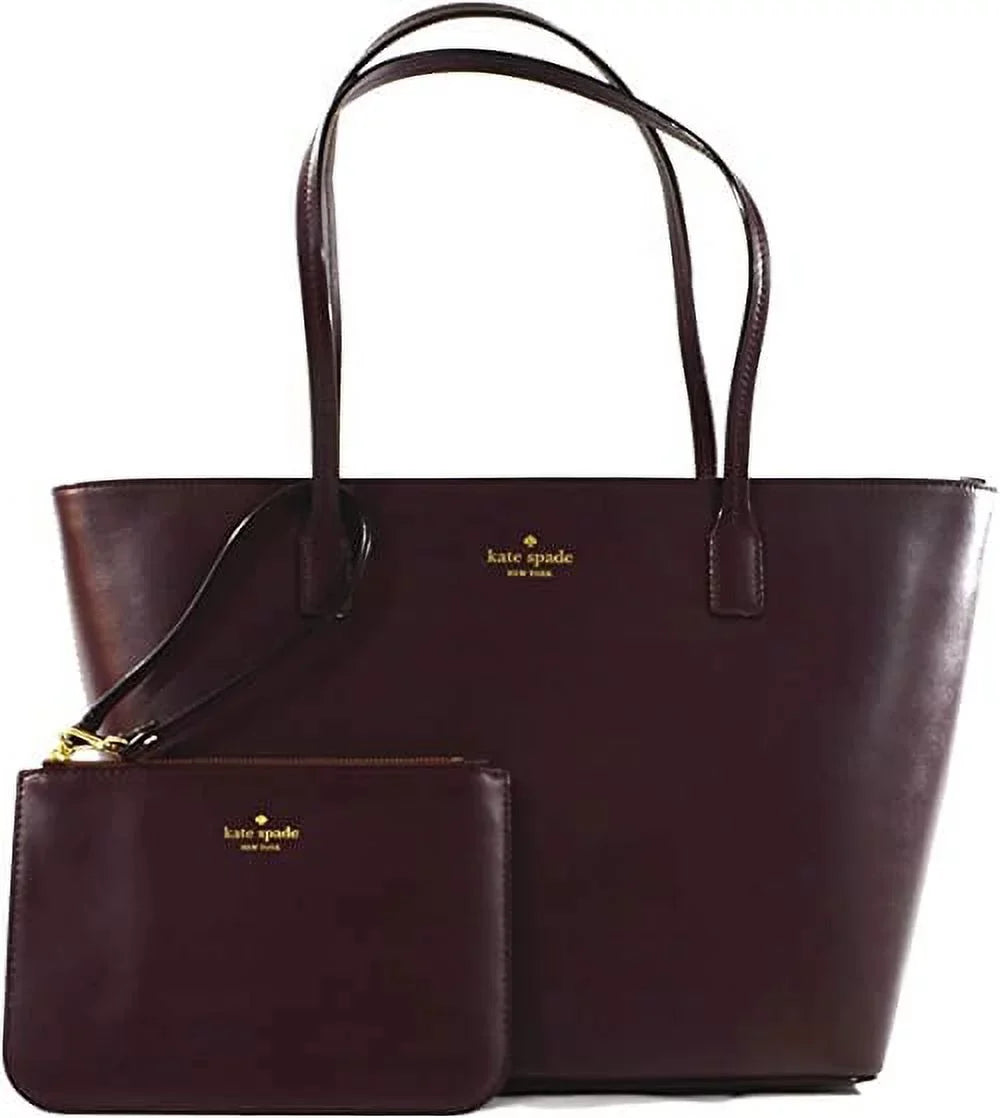 Kate Spade Bennet Place Small Harmony Smooth Leather Tote Shoulder Bag Purse Handbag with Matching Wristlet Pouch