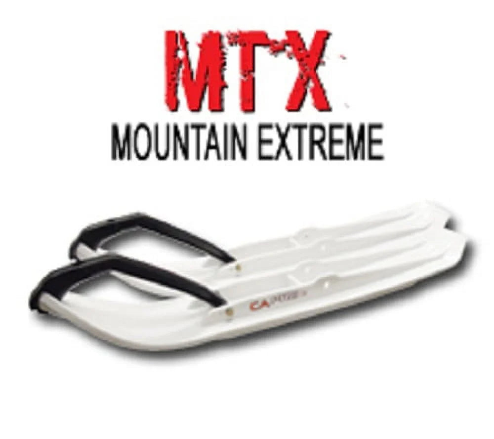 Pair of Green C&A Pro MTX 8" Snowmobile Mountain/Trail Skis W/Black C&A Loops