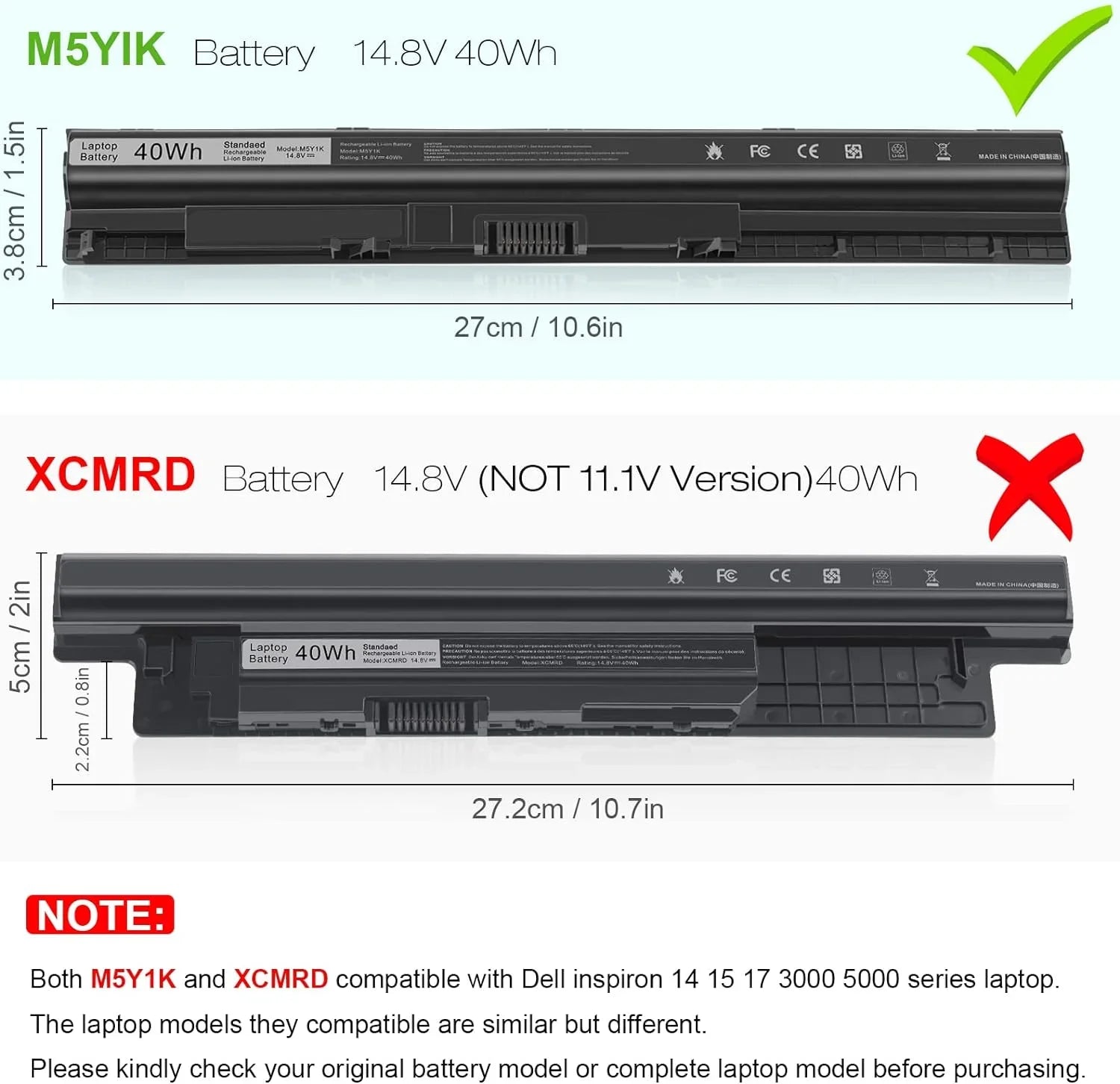 M5Y1K Laptop y for Inspiron 14 15 17 5000 3000 Series 5559 5558 3551 3451 3558 i3558 3567 5755 5756 5458