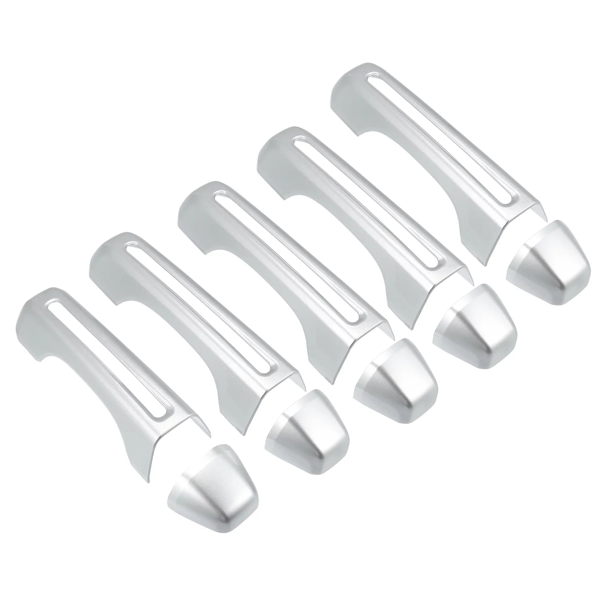 Silver Tone Door Handle Trim Wrap Kit and Tailgate Handle Wrap for Jeep Wrangler JL JLU 2 & 4 Doors 2018-2021