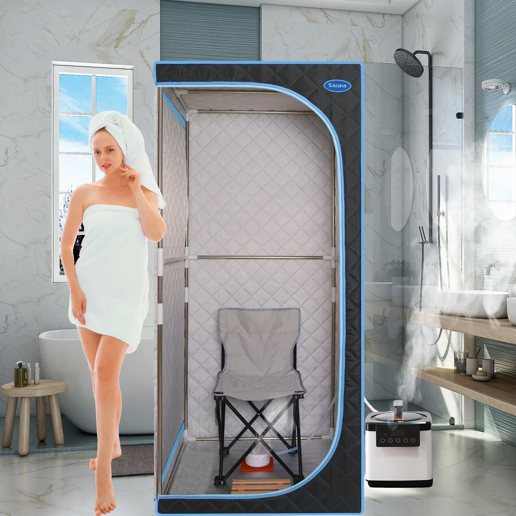 Cheelom Home Sauna，Portable Full Body Steam Sauna Tent Box Spa With Sauna black