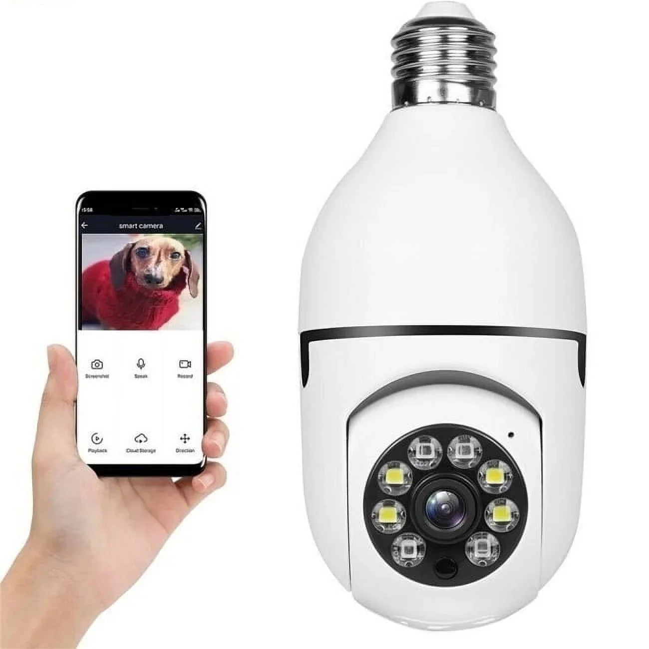 Light Bulb Camera 360 degree 1080P IP Wi-Fi IR Night Wireless Security