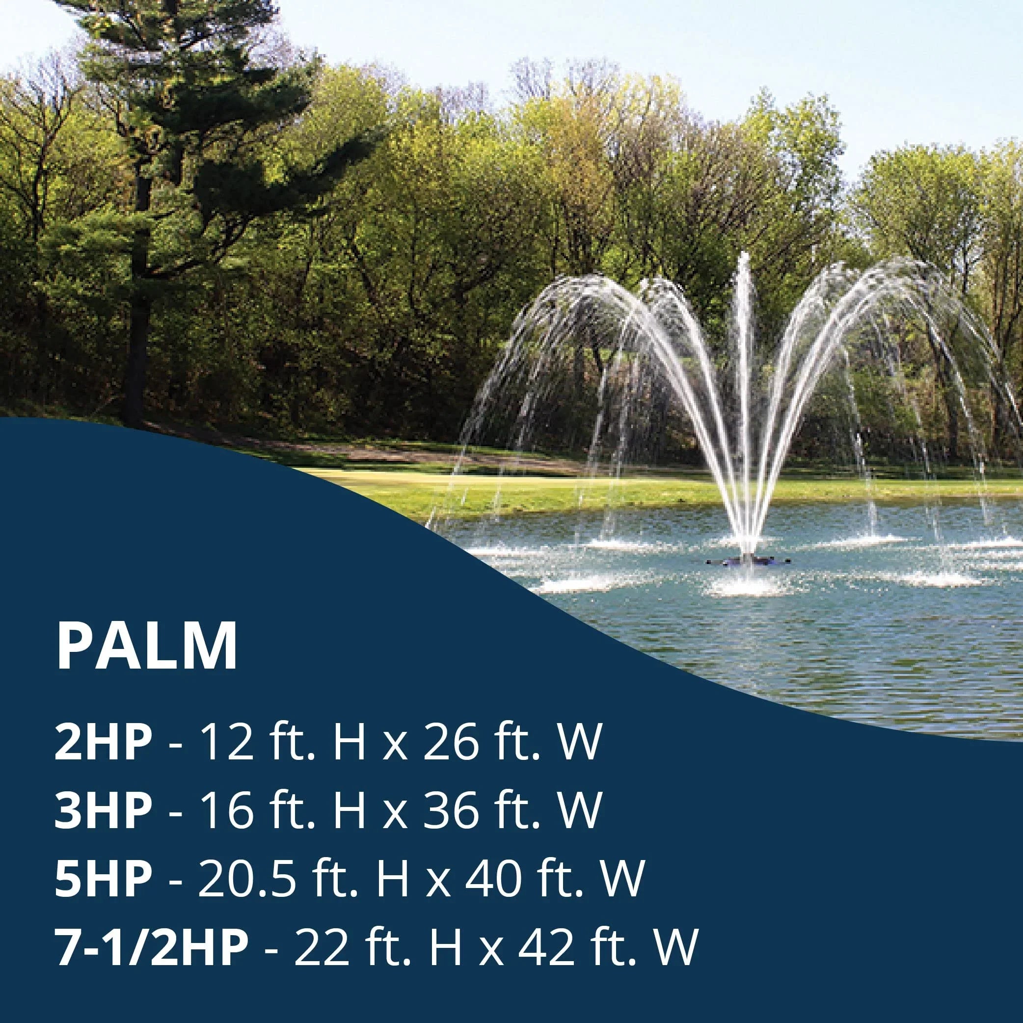 Kasco J Series 2 HP, 3 HP, 5 HP & 7-1/2 HP Palm Premium Fountain Nozzles Only (Fountain not Included)