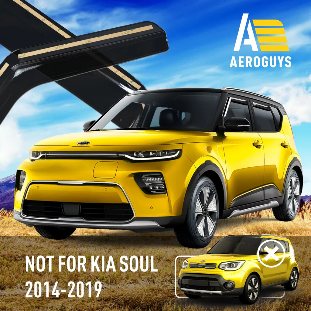 AEROGUYS in-Channel Window Deflectors Extra Long-lasting Window Visors Rain Guards Fit for Kia Soul 2020-2024, Sun Visors, Wind Vent Visors, Car Accessories- 4pcs. AG0284