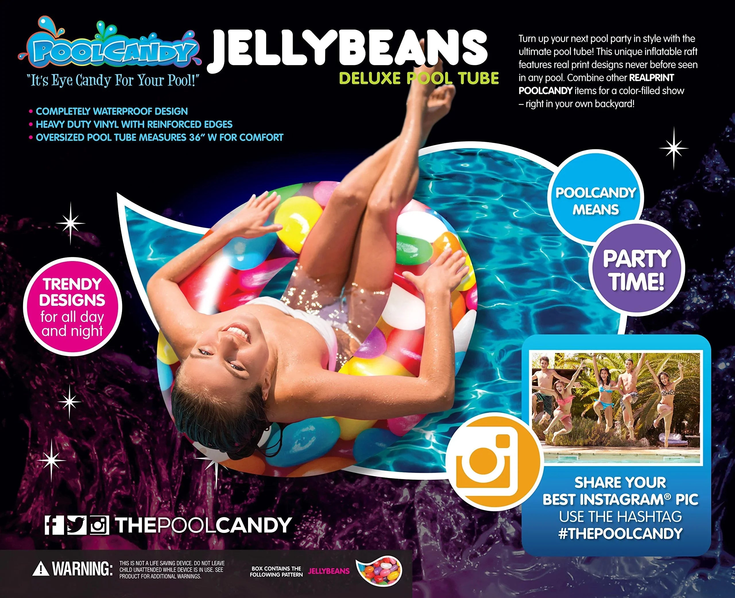 Jellybeans Pool Tube - 36" Jelly Beans