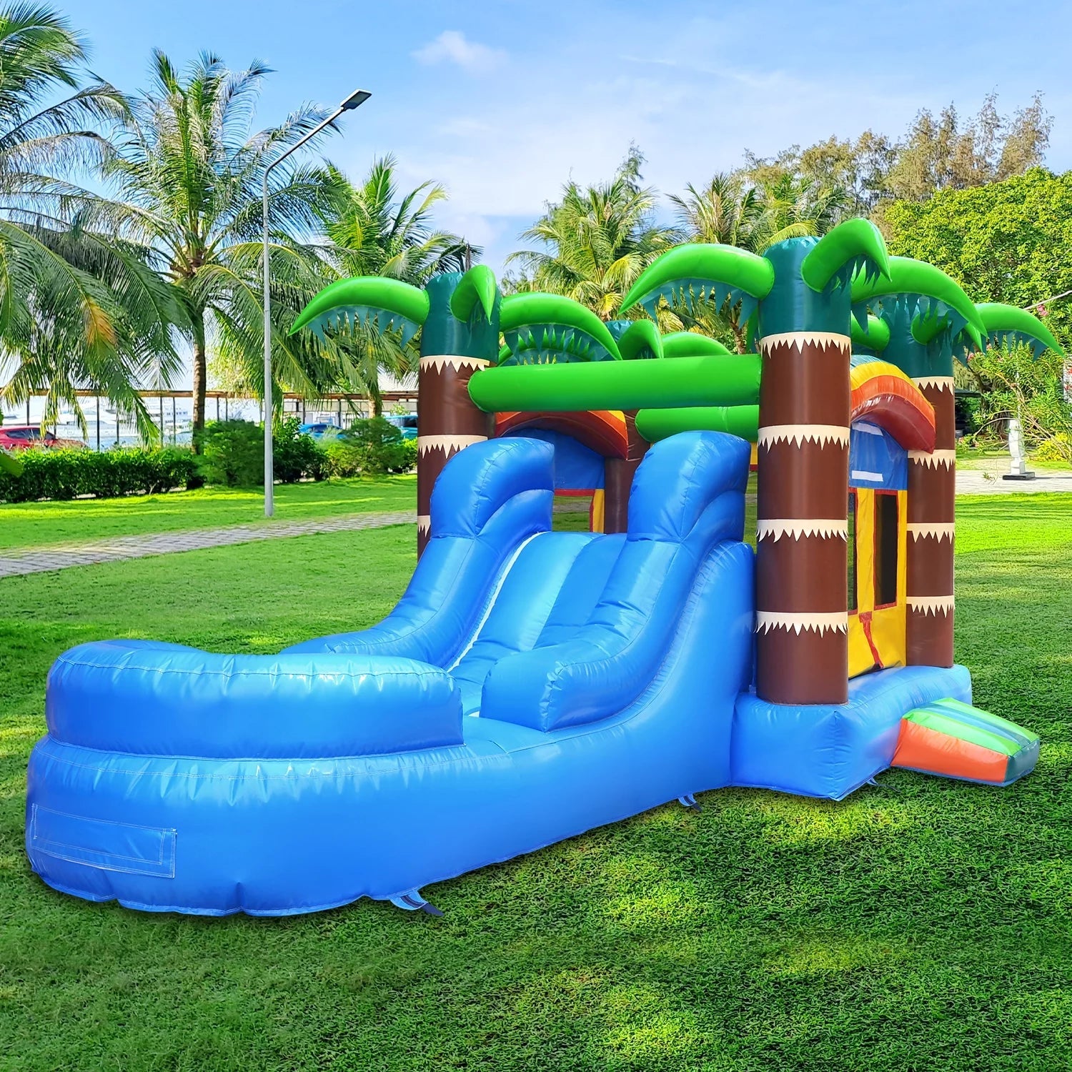 GOOSH 12 ft x 22 ft Inflatable Bounce House with Water Slide and Air Blower, Commercial Bounce House Water Slide for Backyard Outdoor Fun, Inflatable Water Slide Bounce House with Fun Bouncy Area
