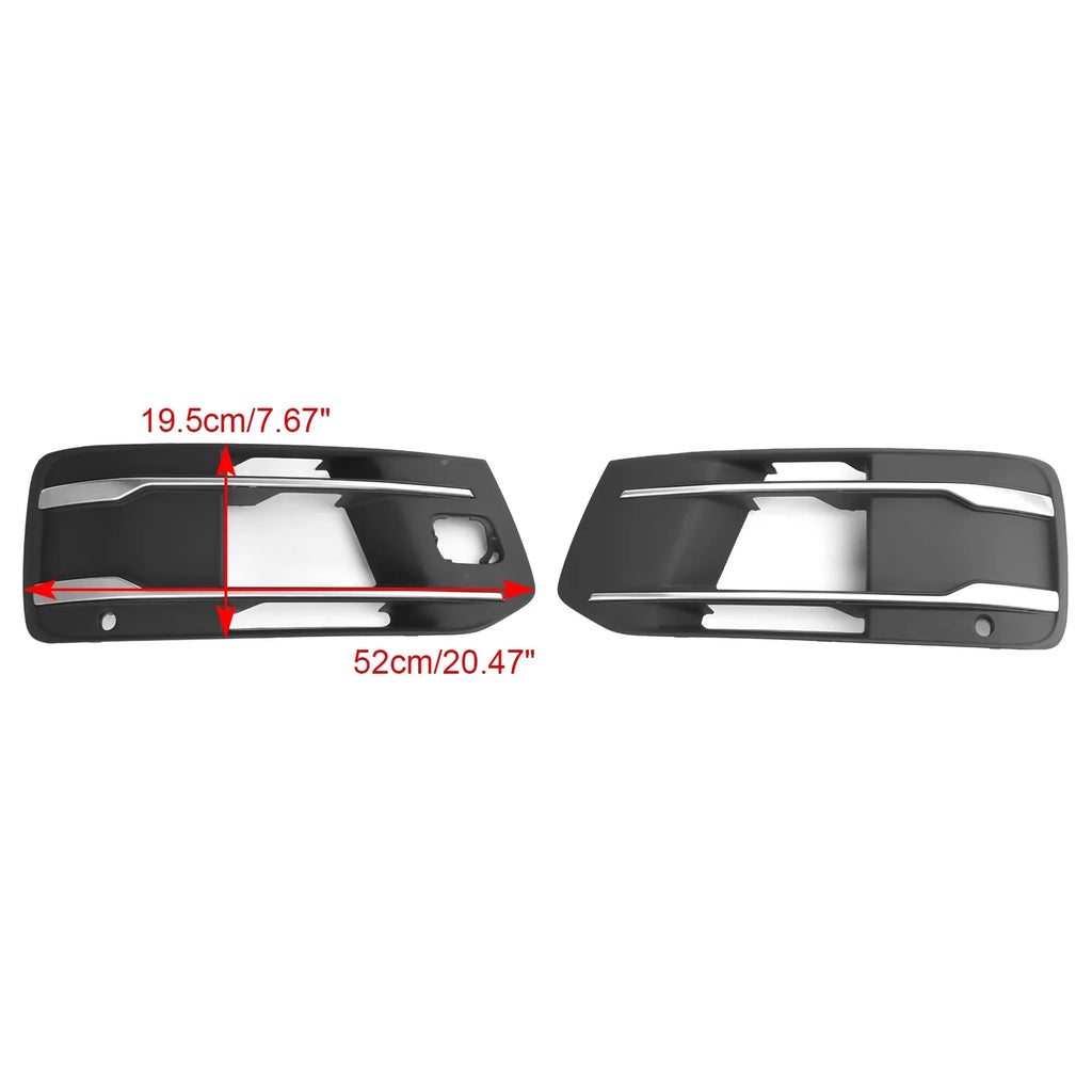 Front Bumper Shield Fog Light Grille Bezel Insert Grill Fit for Audi Q7 2016-2019