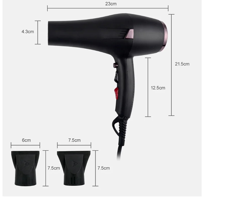 CONFU hot and cold air Hair Dryer, 2400W Dryer, Hair Dryers for Women, Cool Shot Button, 3 Heat and 2 Speed Settings, Ionic Function for Shinier Results, Concentrator Nozzle