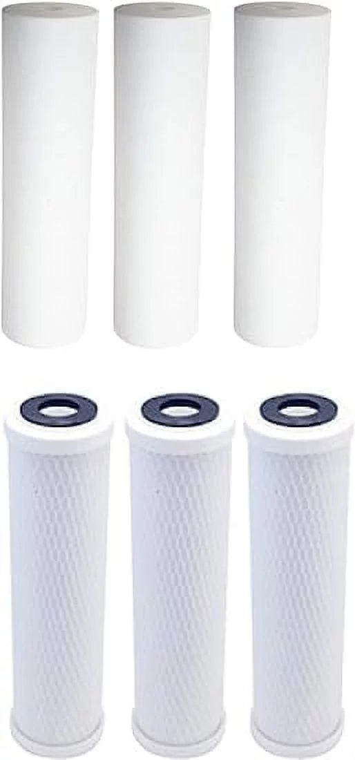 3-Pack Replacement Filter Kit for Watts WP-2 LCV RO System - Includes Carbon Block Filter & PP Sediment Filter