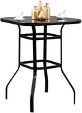 Ashlee Water Resistance Glass Bar Table With Metal Finish