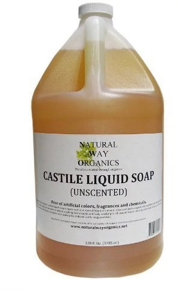 Natural Way Organics Ultra Mild Unscented Castile Soap 100% Pure -No Artificial Chemicals, Fragrances or Colorants 1 Gallon (128 ounce)