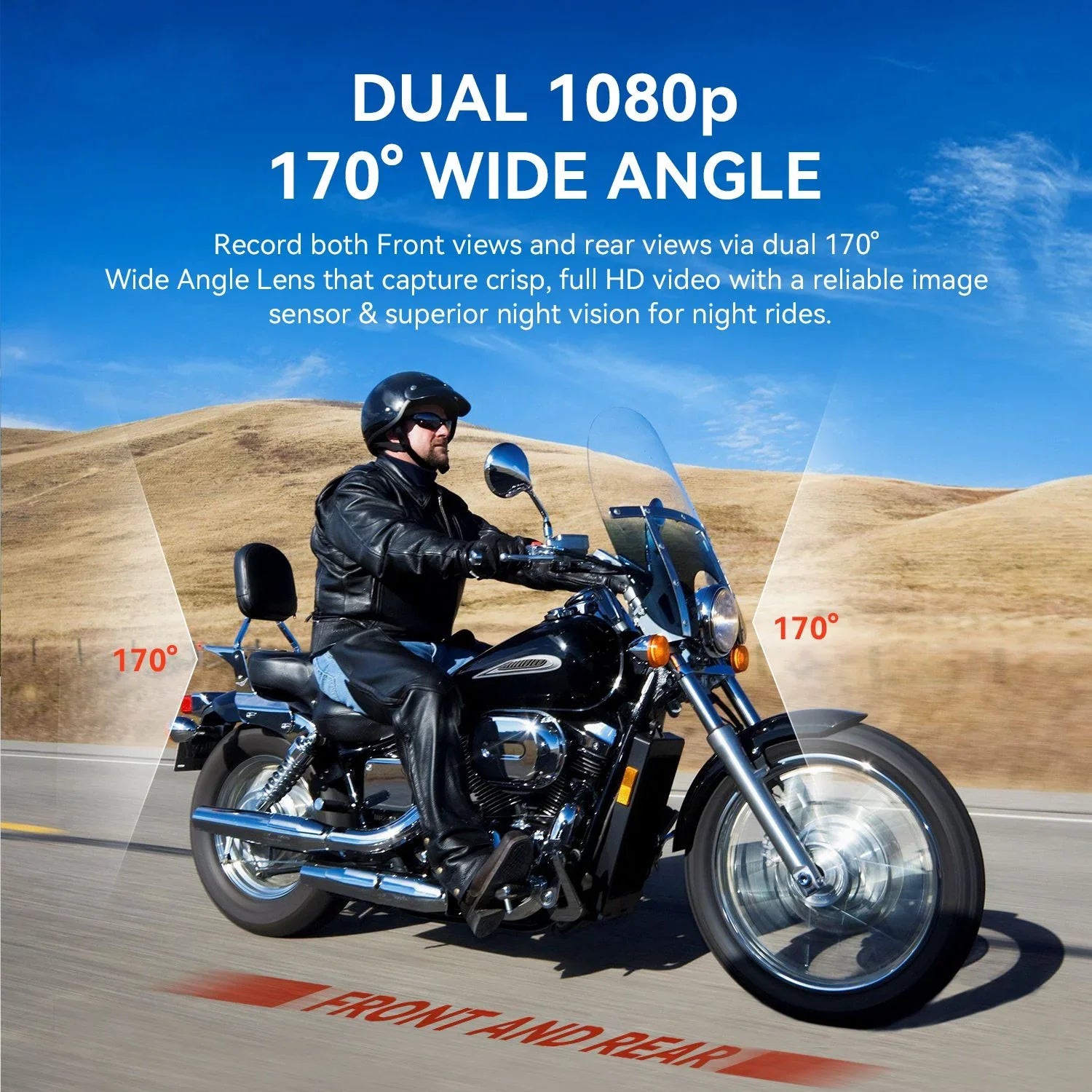 Rexing MTC1 Dual Channel 1080P Motorcycle Dash Cam with Wi-Fi & GPS