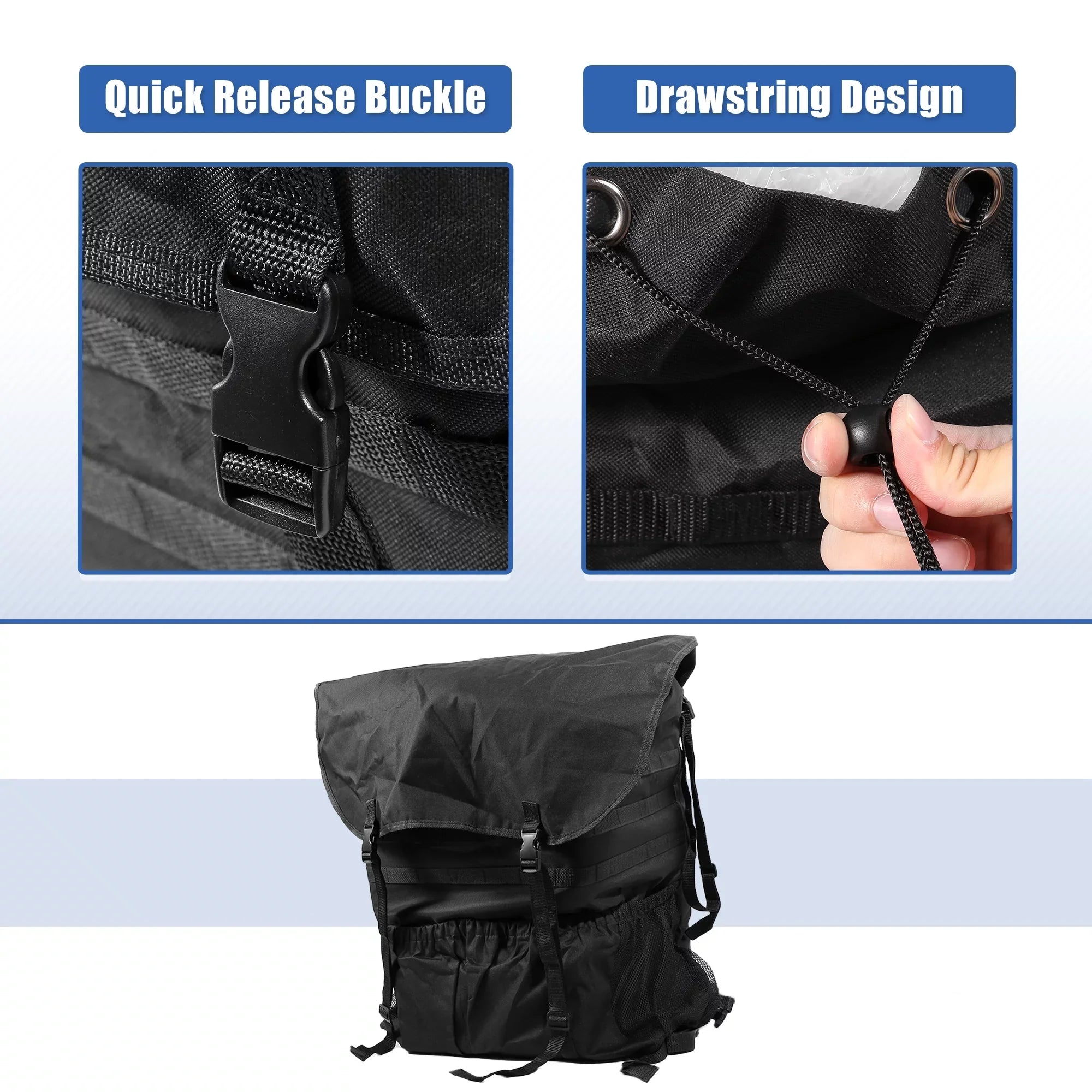 Unique Bargains Spare Tire Trash Bag Outdoors Storage Bag for Wrangler JK JKU JL JLU 2/4 Doors 07-20 Camping Organizer