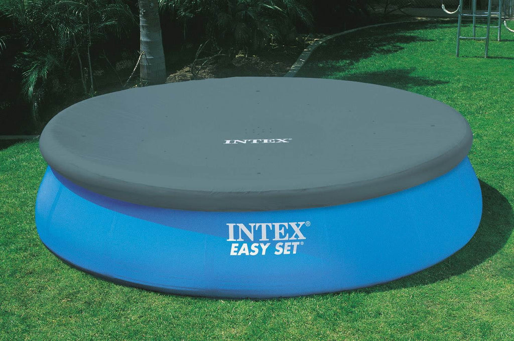Intex 48in x 18ft Inflatable Round Metal Frame Above Ground Pool with Ladder, Pump & Protection