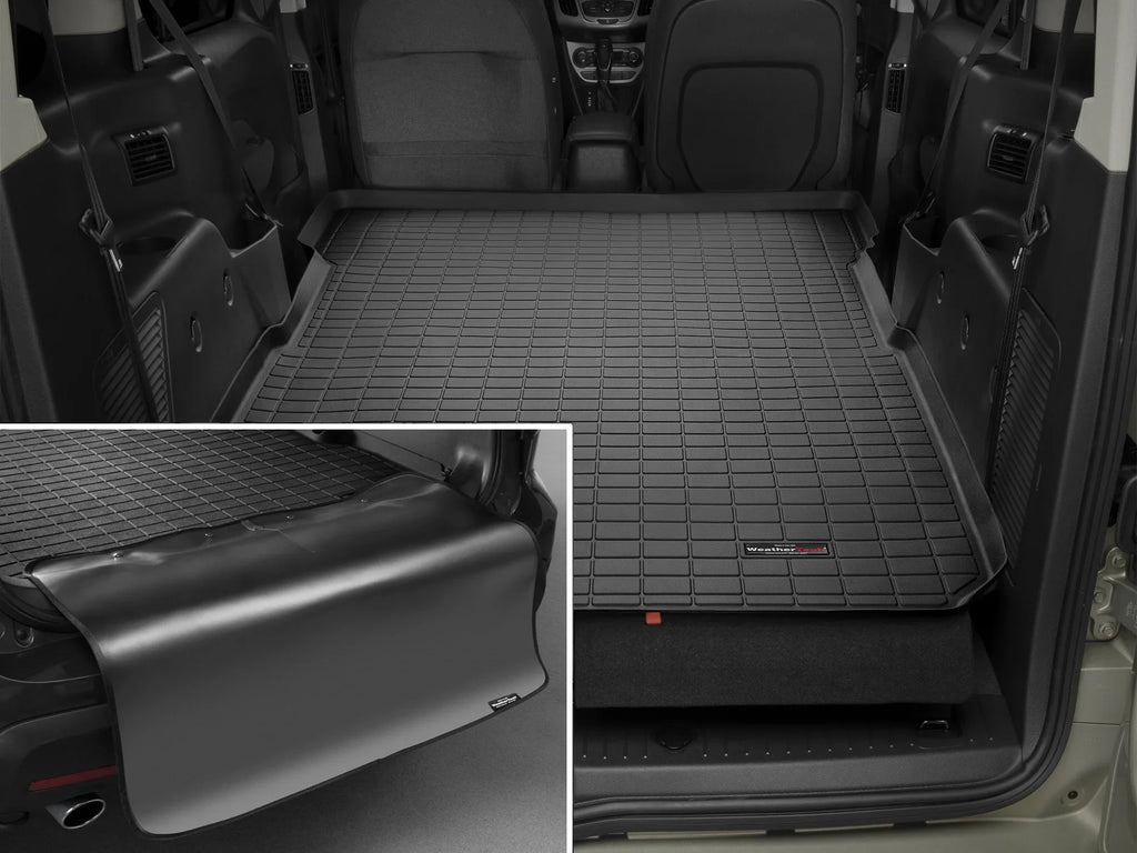 Climate Cargo Trunk Liner with Bumper Protector Suitable with 2014-2023 Ford Transit Connect - Behind 1st Row Seating With Bumper Protector, Black
