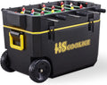 Cooler - 65 QT Ice Chest with Foosball Table, Portable Hard Cooler with Wheels, Optimal for Camping, Picnic, Barbecue, Outdoor Family Gathering Black & Red