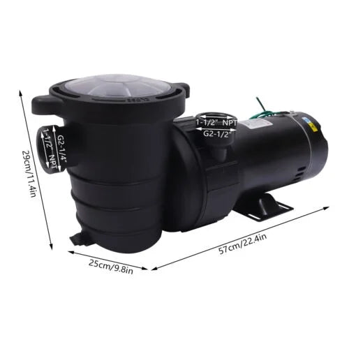 1.5HP Swimming Pool Pump Motor w/ Strainer Filter In/Above Ground 5547GPH 41FT