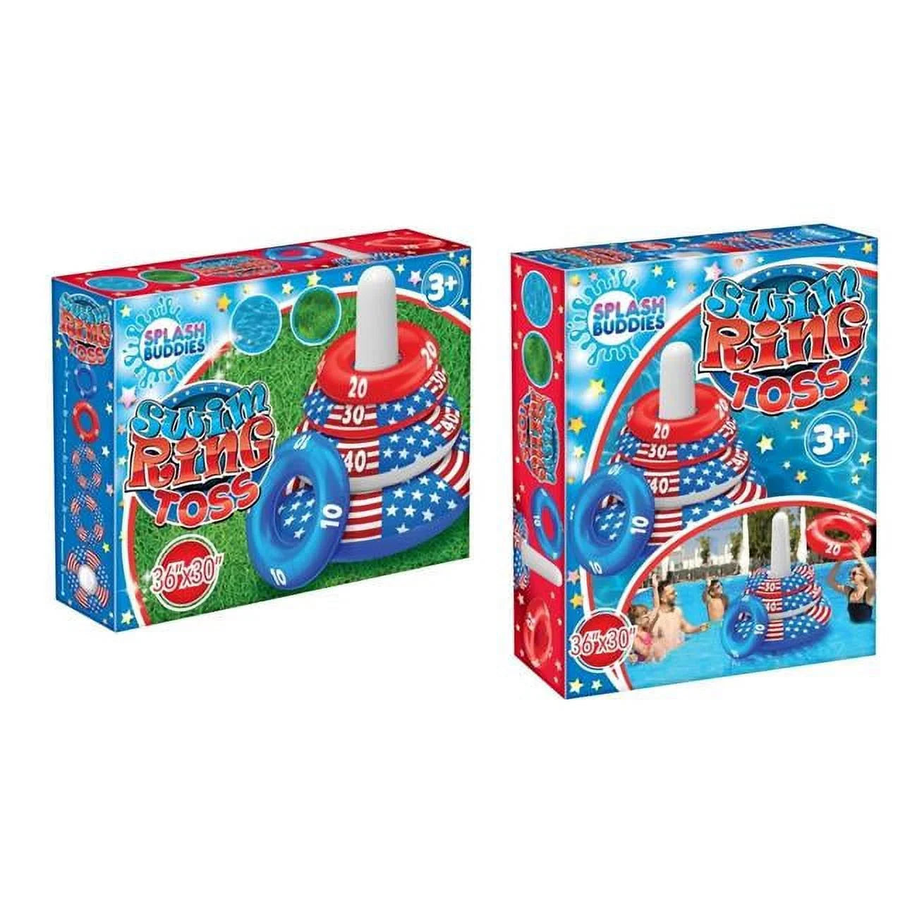 Splash Buddies SB42104 Rainbow Inflatable Ring Toss Toys