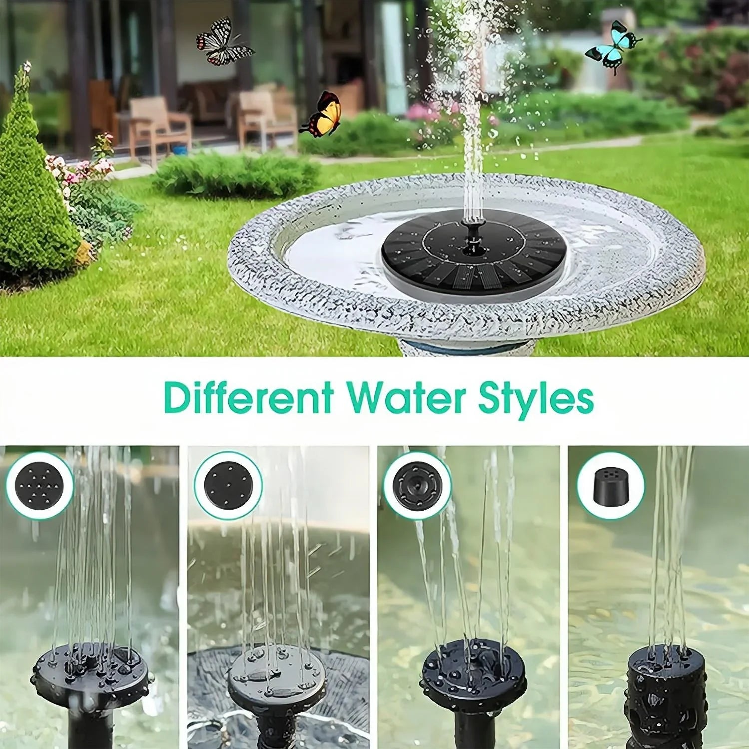 1pc Solar Bird Bath Fountain Pump - Independent Floating, for Gardens, Terraces, Ponds, and Swimming Pools - Waterscape Outdoor Solar Powered Fountain