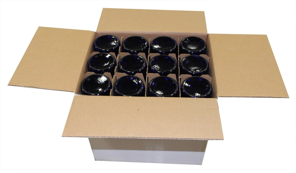 750 ml Cobalt Blue Glass Claret/Bordeaux Bottles, 12 per case For Wine Making