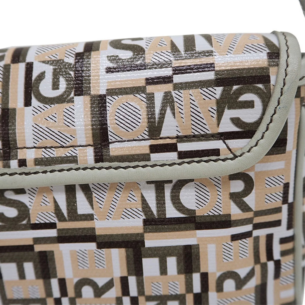 Pre-Owned Salvatore Ferragamo PVC,Leather Shoulder Bag Beige (Good)