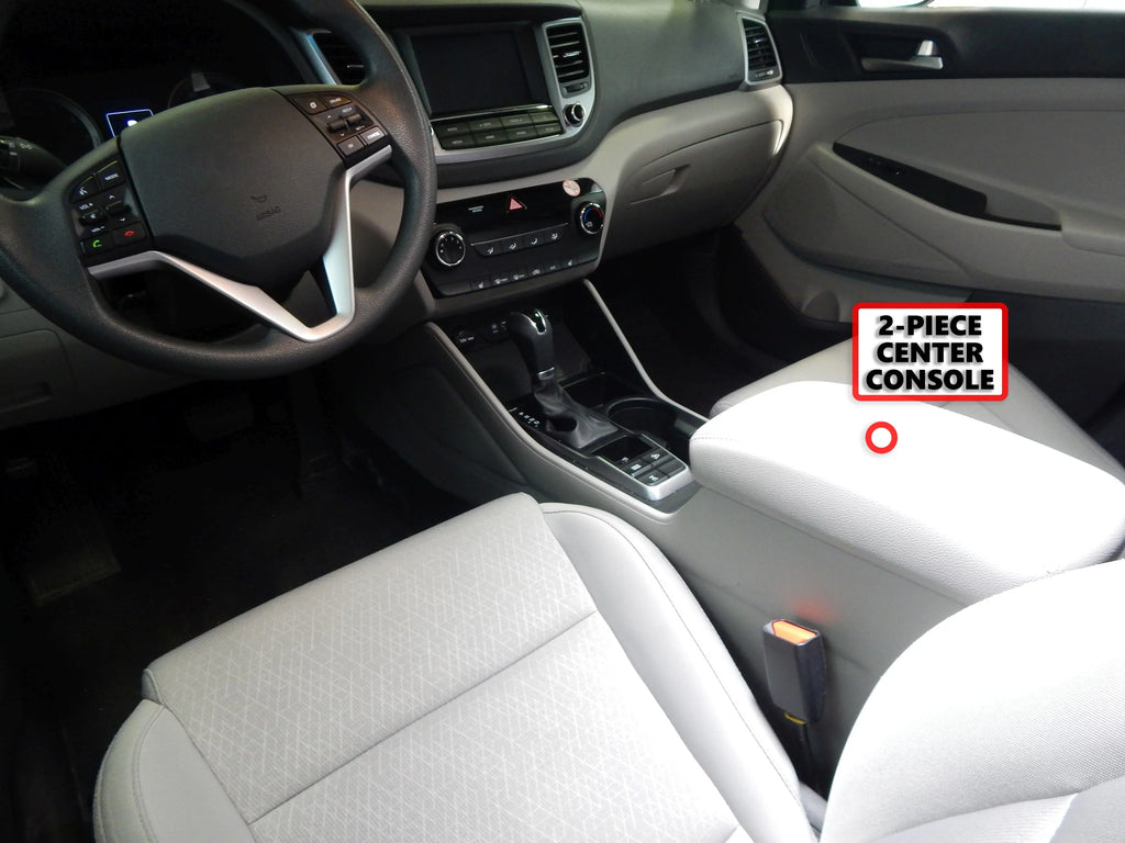 Red Hound Auto Center Console Organizer 2 Piece Stacking Set Vehicle Inserts Suitable with Hyundai Tucson 2016-2019 (Without Hand Brake) Black Anti-Rattle
