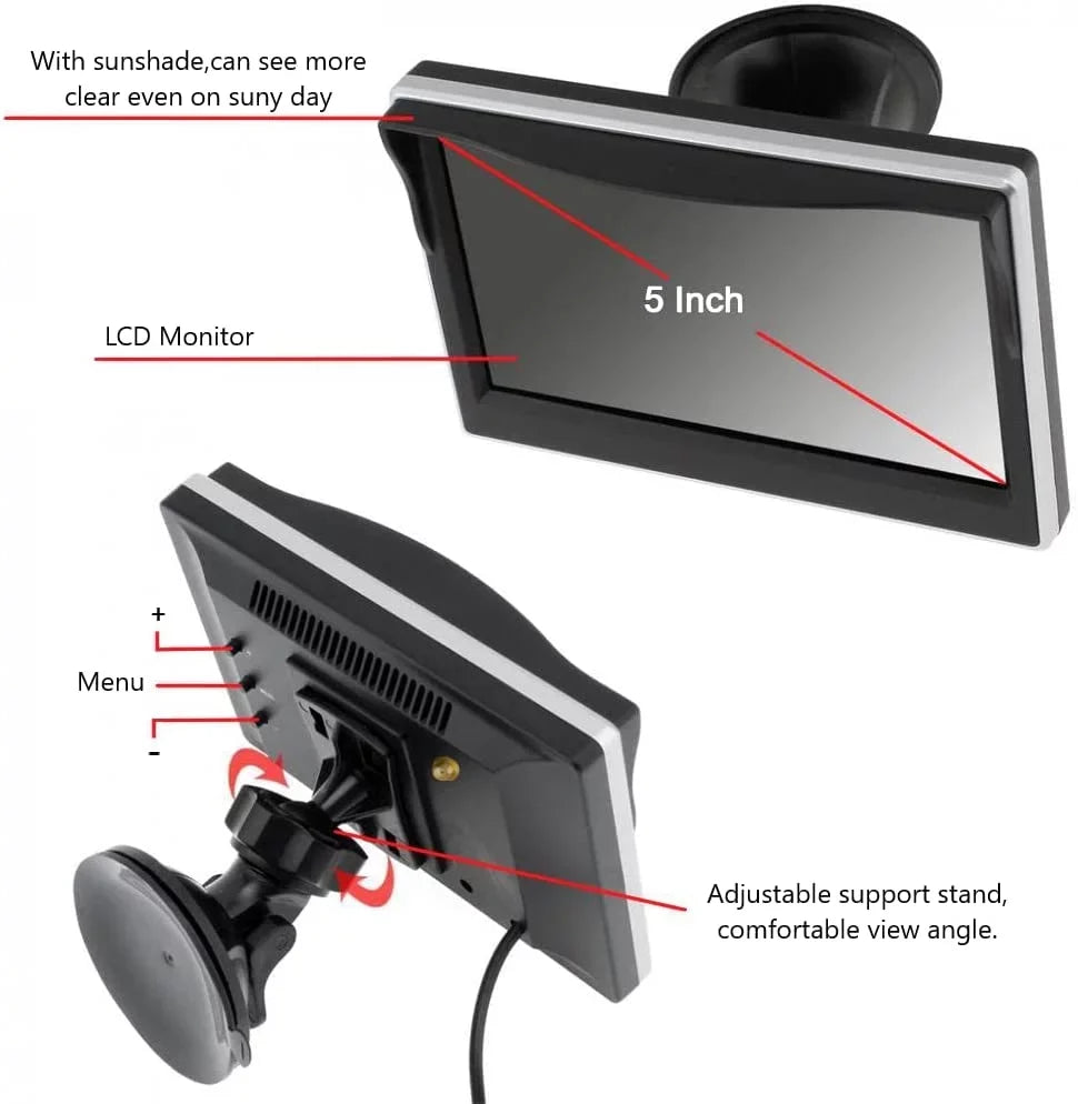 Bileeko Wireless Backup Camera with 5 Inch HD 1080P Rear View Monitor Kit for Car Pickups Camper Small RV Van