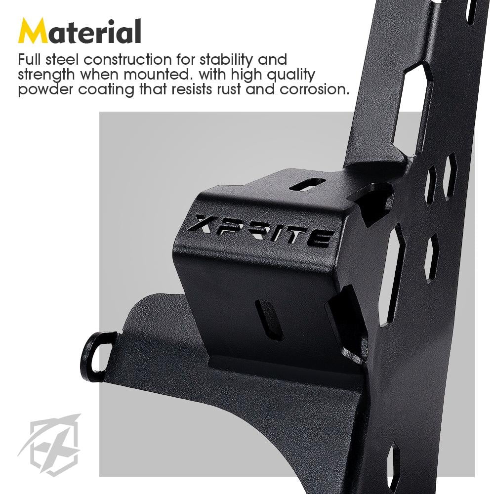 Xprite Universal Front Windshield Light Bar Mounting Brackets fit type 2018+ Jeep Wrangler JL & Gladiator JT