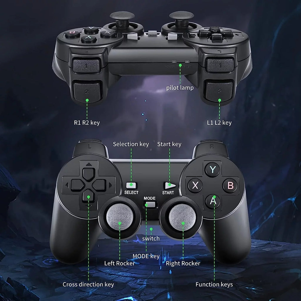 Retro Game Console, Nostalgia Stick Game,Wireless Retro Play Game Stick,Plug and Play Video Game Stick Built in 20000+ Games,4K HD Output,9 Classic Emulators,with Dual 2.4G Wireless Controllers(64G)