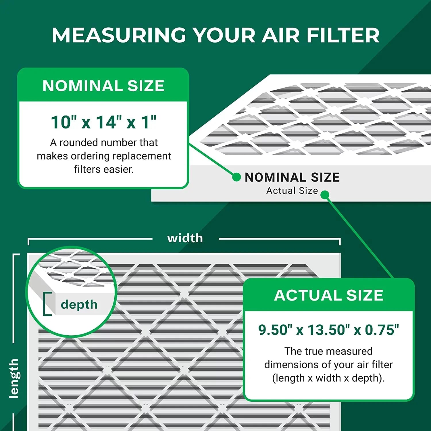 Filterbuy 10x14x1 MERV 11 Pleated HVAC AC Furnace Air Filters (6-Pack)