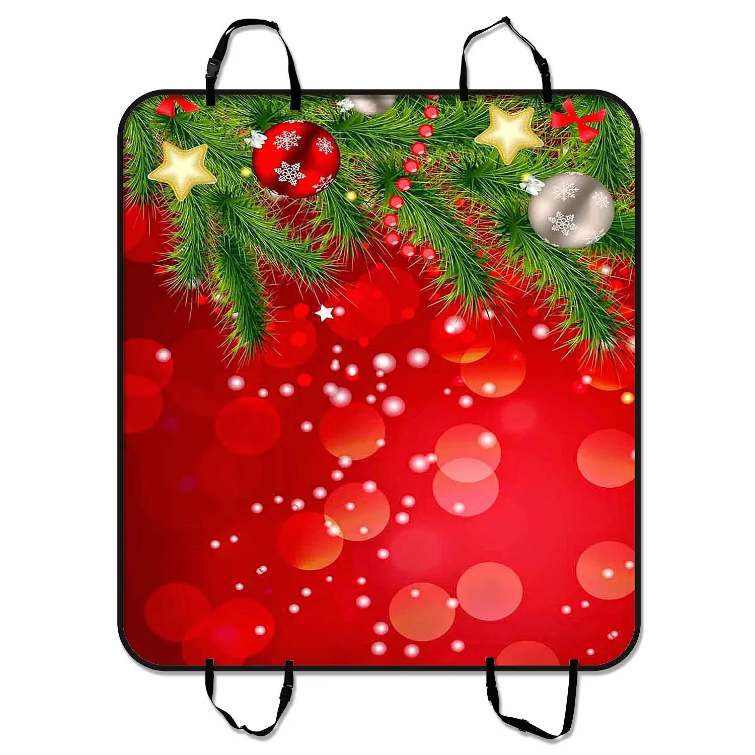 GCKG Merry Christmas pattern Pet Car Seat Coating Dog Car Seat Mat Hammock Cargo Mat Trunk Mat For Cars Trucks and SUV 54x60 inches