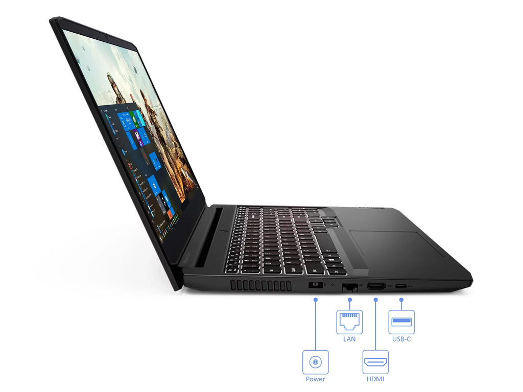 Lenovo IdeaPad 3 Gaming Laptop, 15.6" 120Hz FHD Display, AMD Ryzen 5 5600H Upto 4.2GHz, 32GB RAM, 2TB NVMe SSD, NVIDIA GeForce RTX 3050, HDMI, Wi-Fi, Bluetooth, Windows 10 Pro