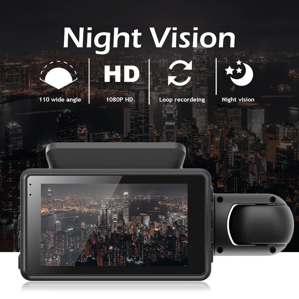 1080P Dual Lens Car DVR Dash Cam Video Recorder G-Sensor Front and Rear Camera