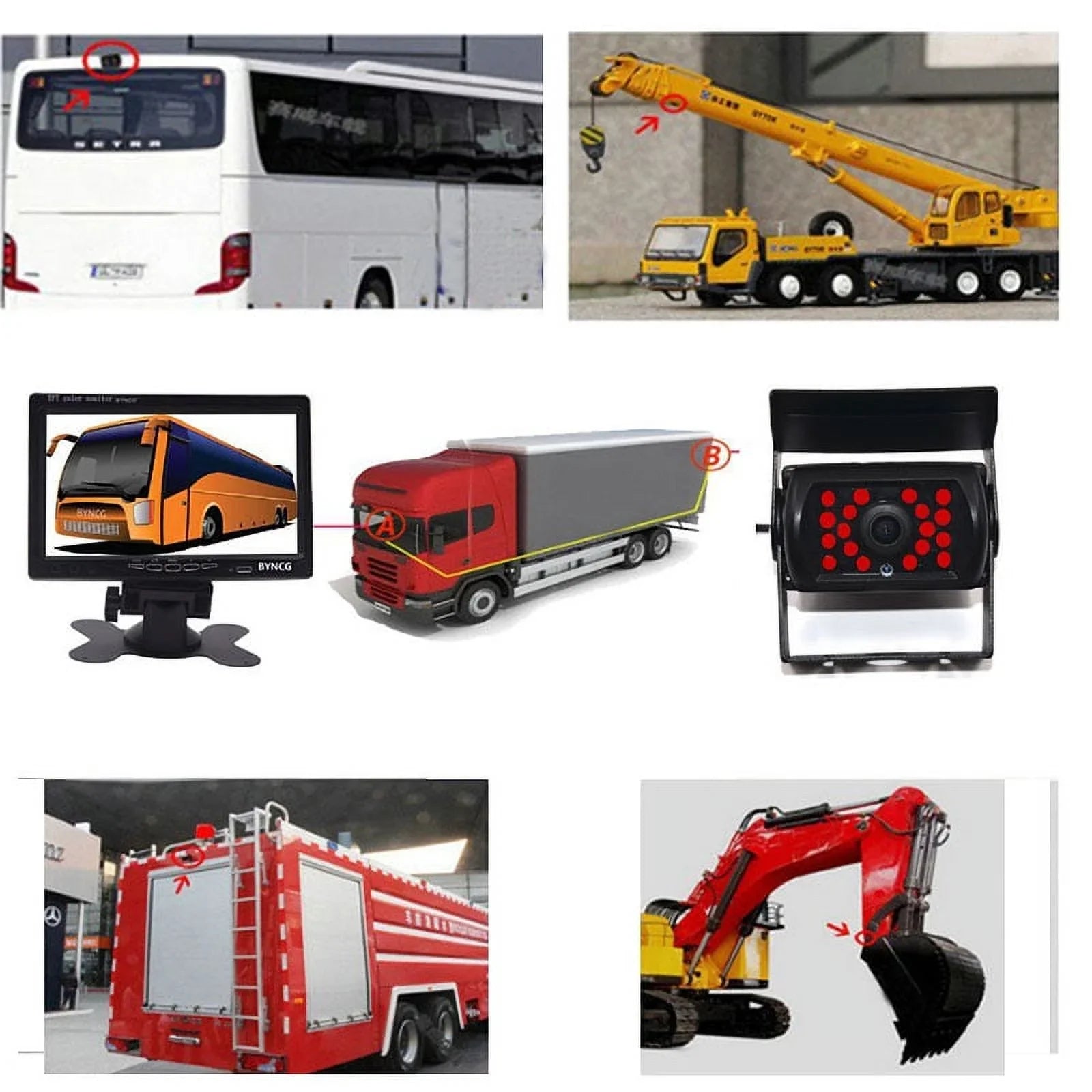 DC 12~24V Truck Bus Wagon Van Parking Camera Monitor System 4.3" Car Monitor With Camera with Wireless Transmitter/Receiver