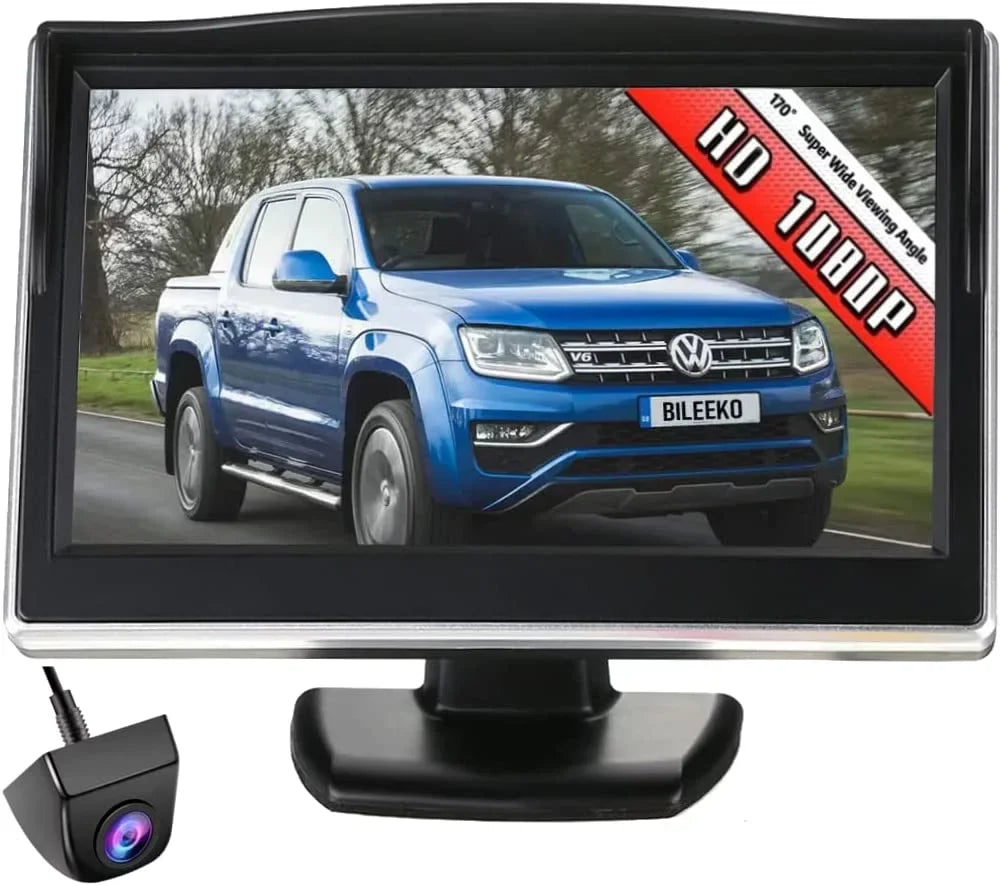 Bileeko Wireless Backup Camera with 5 Inch HD 1080P Rear View Monitor Kit for Car Pickups Camper Small RV Van