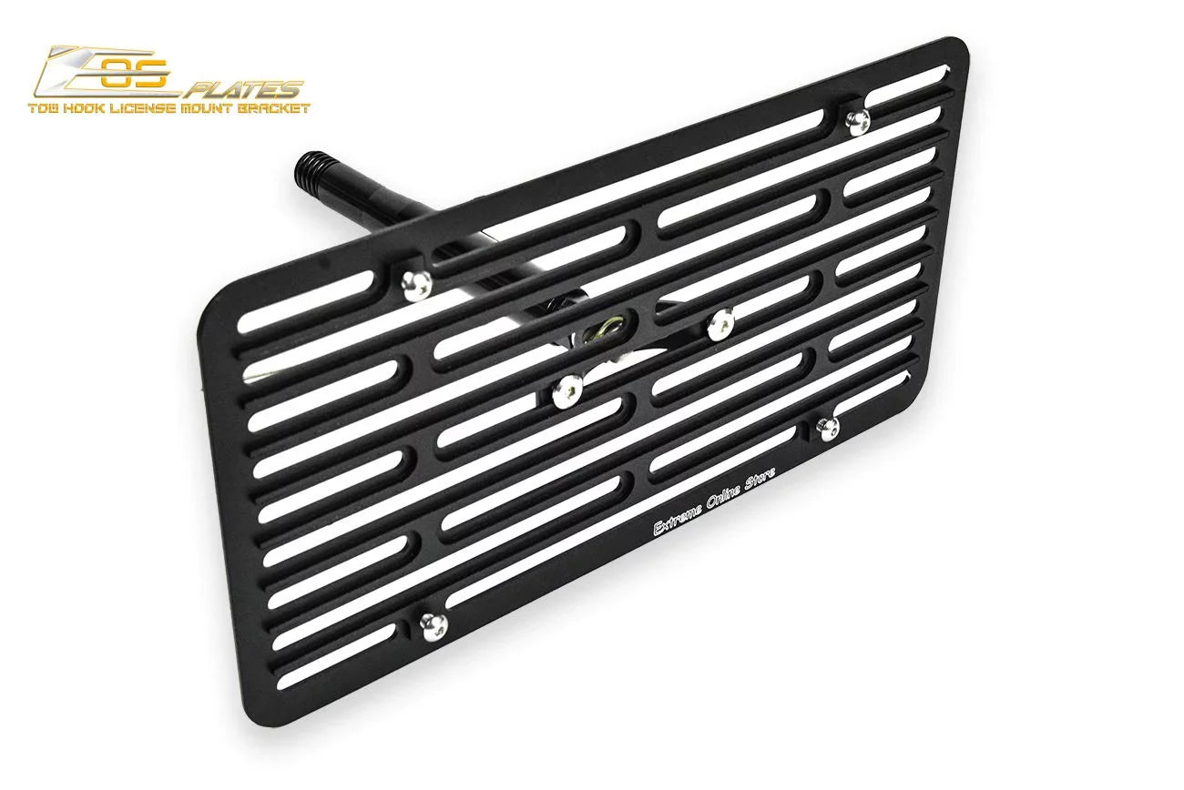 Extreme Online Store Replacement for 2009-2015 Mazda Miata NC | EOS Plate Version 2 Full Sized Front Bumper Tow Hook License Relocator Mount Bracket Tow-230-V2