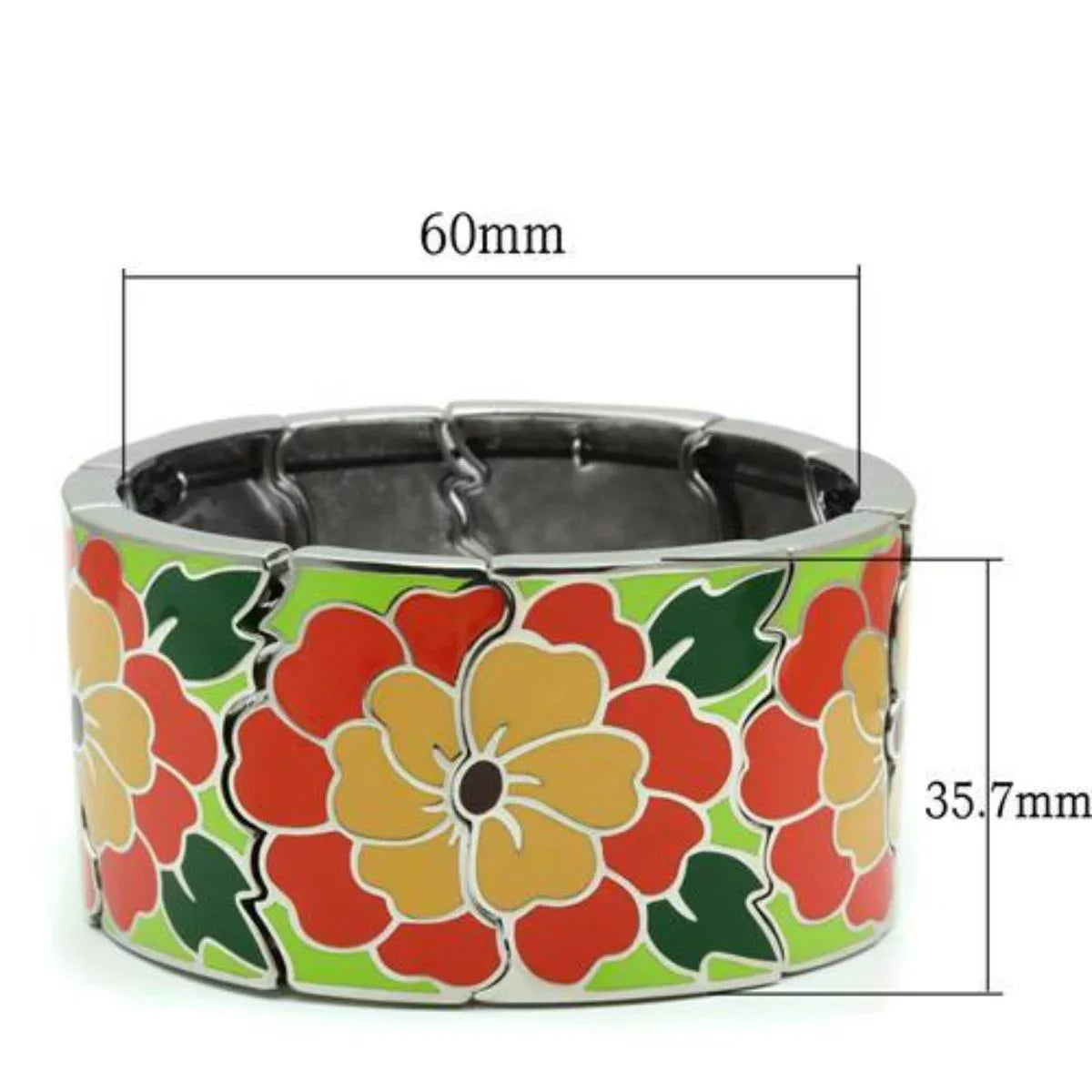 Luxe Jewelry Designs Stainless Steel Flower Designed Women's Stretch Bracelet