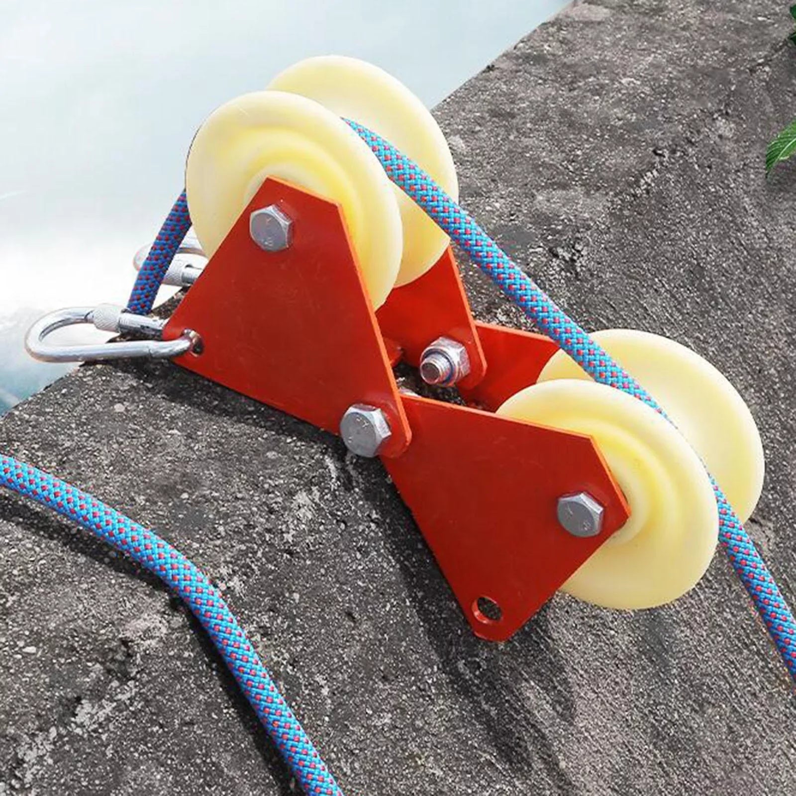 Rock Climbing Hiking Abseiling Rappelling Rope Anchor Rope Edge Sheath Wheels Durable Accessories
