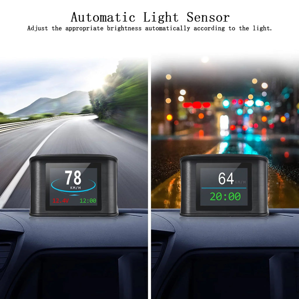 Pinnaco Smart Head Up Display with Speed, Altitude, Voltage, Clock - Universal GPS HUD for Cars