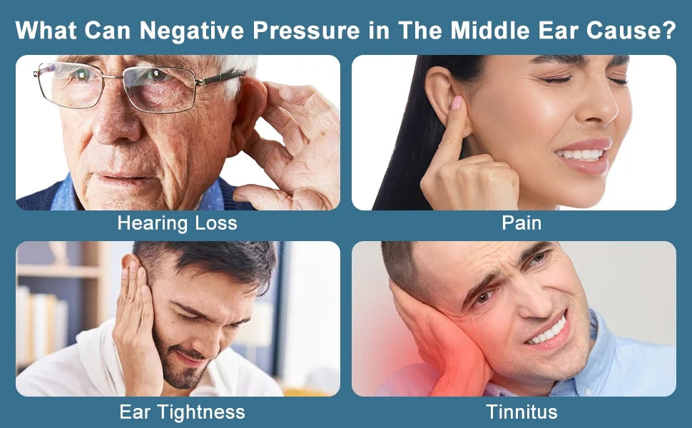 Ear Pressure Relief Device, FDA Cleared Balanced Ear Pressure Expander, Tinnitus Relief for Ringing Ears Dual Head, Eustachi Ear Unclogger, Single Side Plug Design with One Replacement Head
