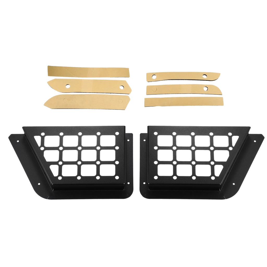 1Pair Rear Door Net Pocket Storage Box Organizer Tray for Ford Bronco 2021 Metal Black