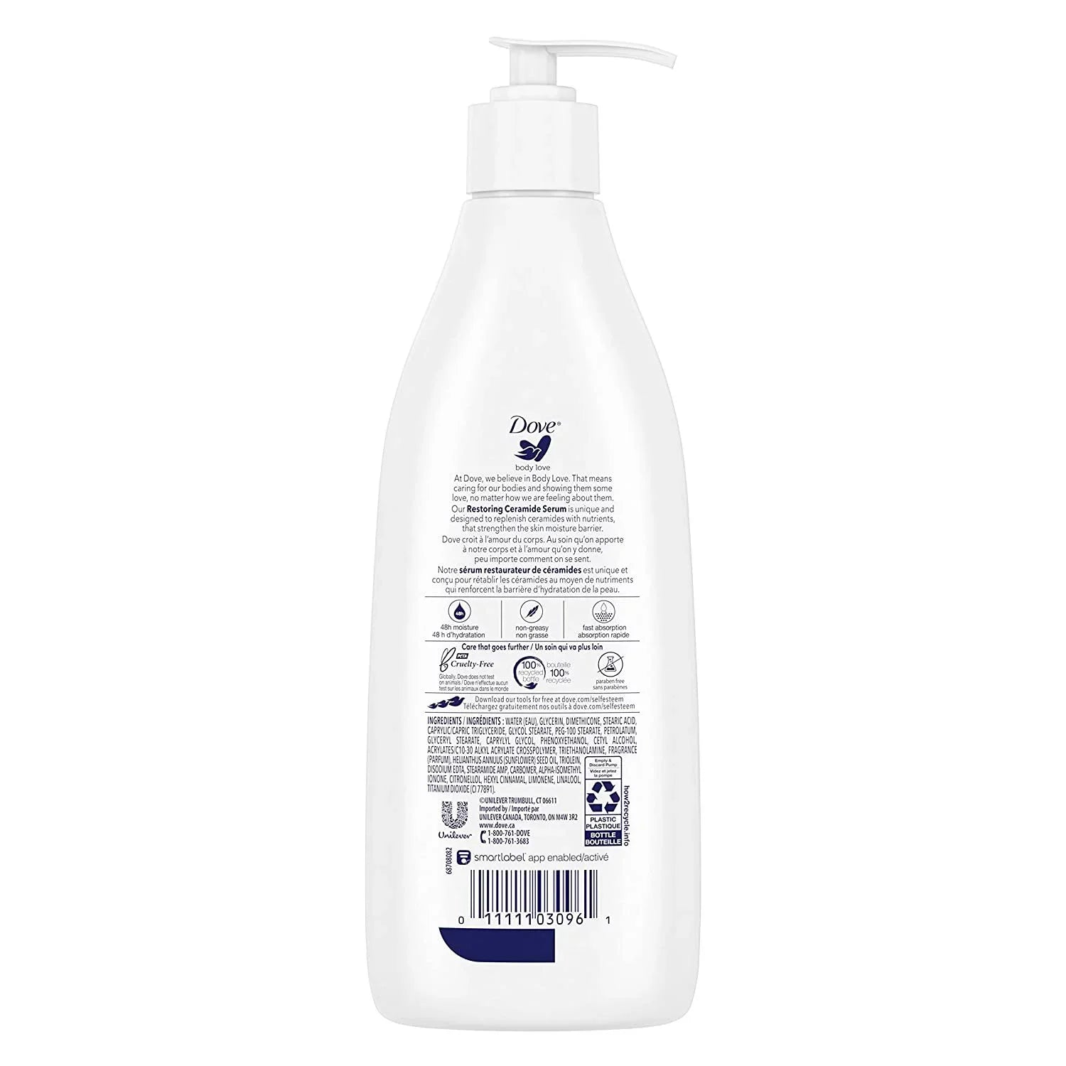 Dove Body Love Moisturizing Lotion for Rough or Dry Skin Intense Care Softens and Smoothes, White, 13.5 Oz, 3 Count