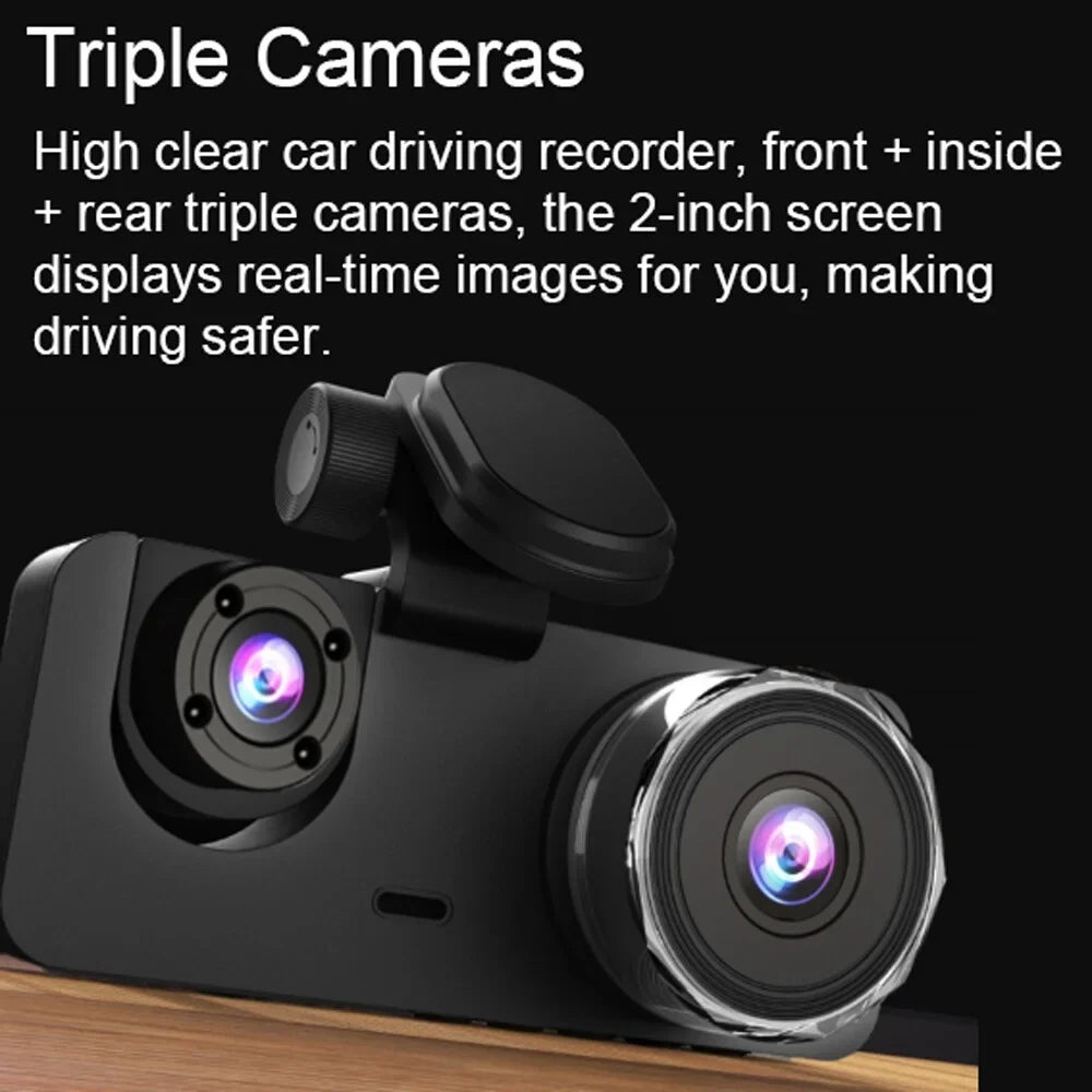 Dazzduo Support Dashcam Motion 1080 P DVR Driving Camera Dash Recording DOYING Screen 1080 2 Camera-B Loop & 1080 2 XIXIAN Detection One-Key 2 Inch Night-Vision , Rear Front Recorder Lock HUIOP Inside