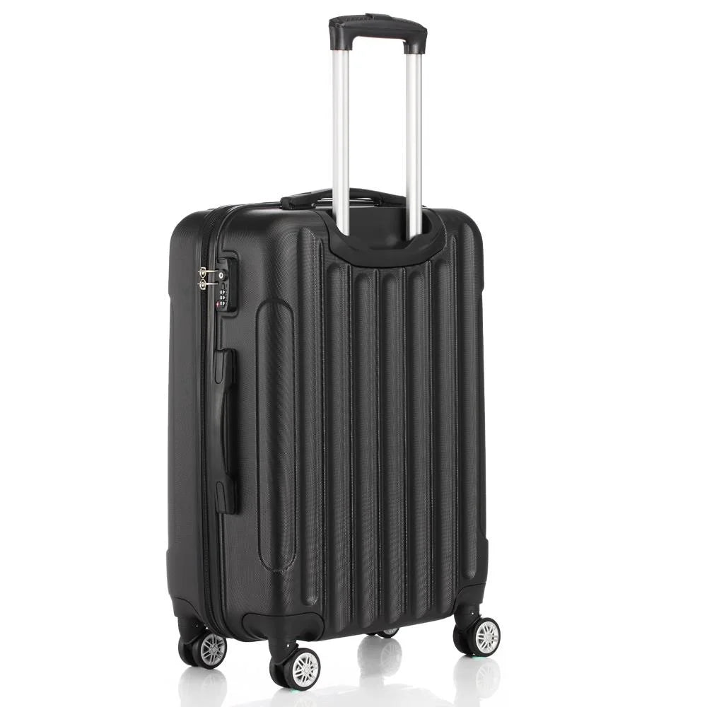 SalonMore 3 Piece Hardside Lightweight Spinner Luggage Bag Set With TSA Lock Black
