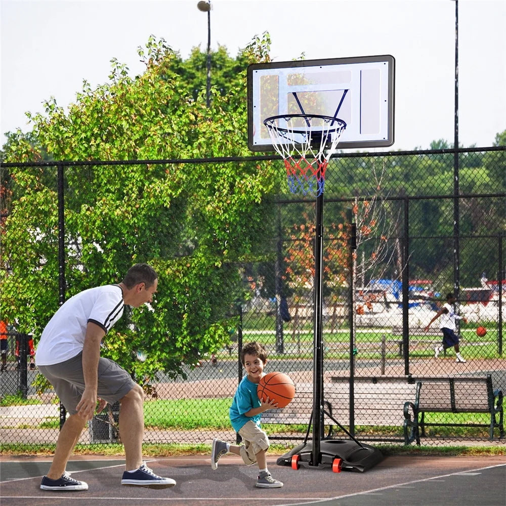 Renwick Portable Junior Basketball System Up to 8.2 Ft. for Kids, Junior and Youth for Indoor and Outdoor with Wheels